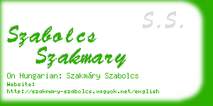 szabolcs szakmary business card